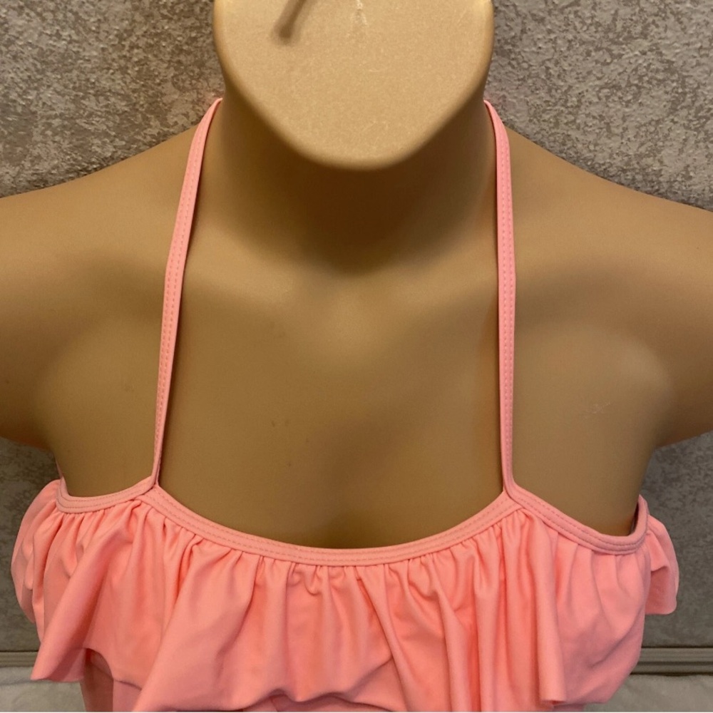 Peach Ruffle Halter Bikini Top - Picture 3 of 12